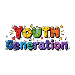 Vibrant and Playful Typography Design Celebrating Youth Generation