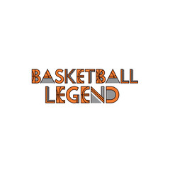 Basketball Legend Typography Design with Energetic Elements and Sports Theme