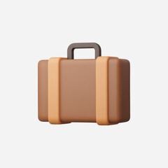 3d Realistic Briefcase icon vector Illustration