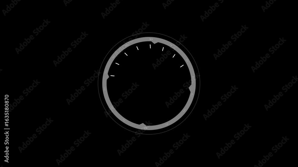 Fototapete a simple animation of a grey circle loading on a black background. the circle rotates clockwise and 