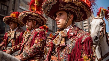 Mexican Charros in Traditional Attire