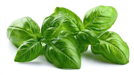 Fototapeta premium Fresh basil leaves closeup