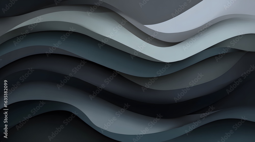 Poster a captivating interplay of light and shadow dances across undulating, layered surfaces, creating a m