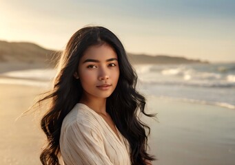 young woman on the beach