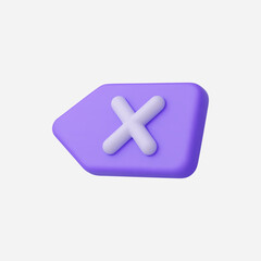 Obraz premium 3d Realistic Backspace icon vector Illustration