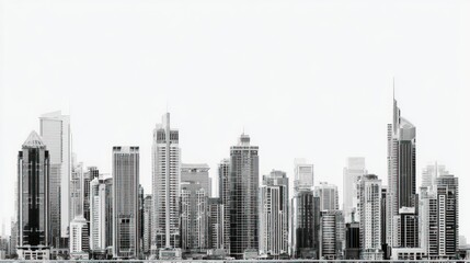 Obraz premium Urban skyline black and white architecture