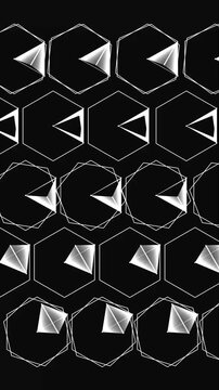video for overlaying and animating. Animated triangle around a polygon. abstract geometric background 