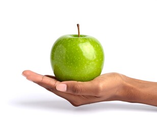 Green apple held in a hand (1)