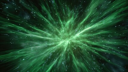Abstract emerald green light burst