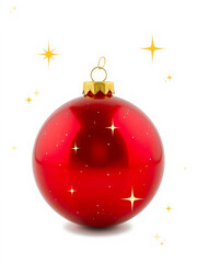 Decorative Christmas Ball with golden Stars