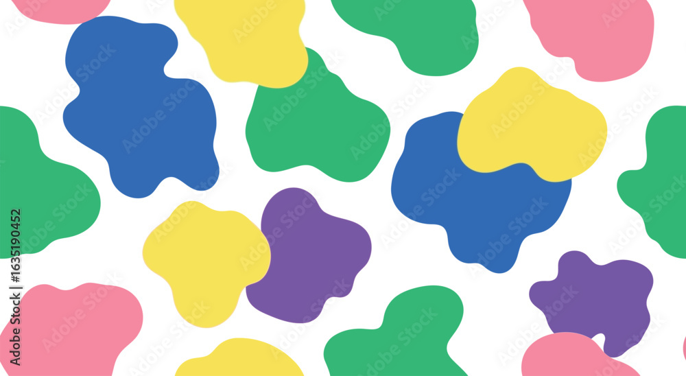 Poster vector art of colorful abstract pattern with blobs isolated on white background