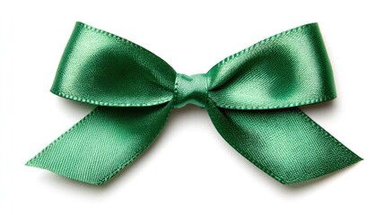 Green satin ribbon bow decorative