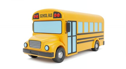 Cartoon yellow school bus illustration