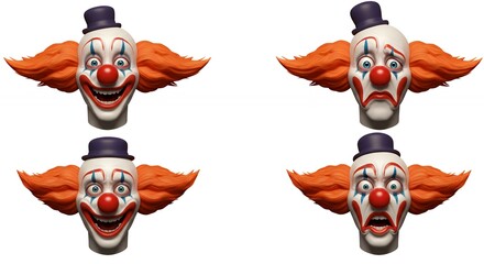 Clown faces expressions collection