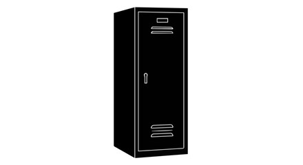 School shop black metal storage locker: single tier steel lockers for gym, school, and workplace secure storage solution vector