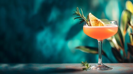 Retro Cocktail Glass with Colorful Drink