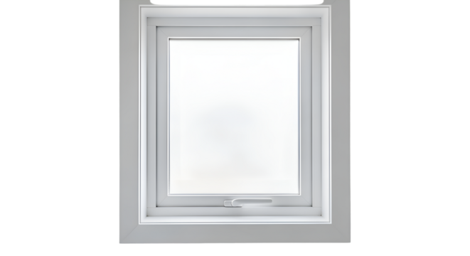 White Window Frame Presents Clean Interior View in Minimalist Architecture Design Style