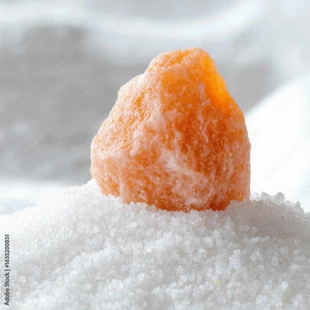 Poster a colorful sugared orange sits atop a stack of sugar, perfect for adding a pop of color to your desi