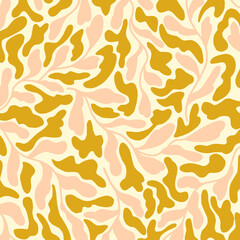 seamless pattern with leaves, hand drawing abstract shape