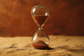 砂時計をミニマリストスタイルでリアルに描いたAI生成画像