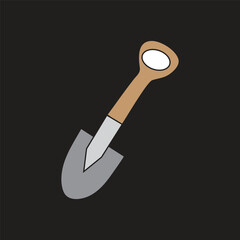 Vector illustration of a shovel, a tool used for digging, moving, or lifting materials such as soil, sand, gravel, or snow.