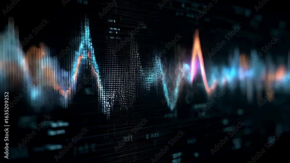 Poster 3d temperature waveforms on digital screen portraying irregular fever cycles in infectious disease a