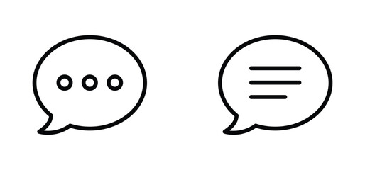 chat icon. Speech bubble icon vector. in line style design on white background. vector illustration	