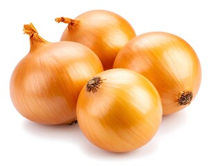 Four golden onions clustered close together