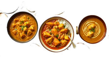 Authentic Indian Cuisine Delicious Chicken Curry, Rice, Naan More