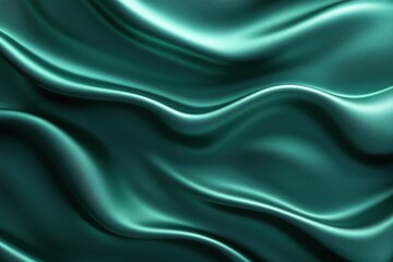 Fototapeta premium Emerald green satin fabric texture with elegant, flowing drape detail. Ideal for backgrounds, luxurious designs, or fashion related projects.
