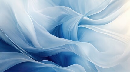 Obraz premium Light blue, flowing fabric creates soft, elegant waves and curves. Use as a modern, calming backdrop for designs and presentations.