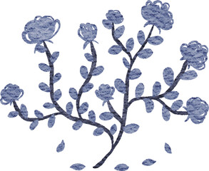 Watercolor illustration of nature plants, flowers and objects on isolated background