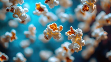 Popcorn bursts in vibrant blue