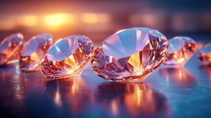 Radiant diamonds at sunset