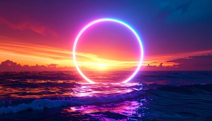 Sunset portal over ocean