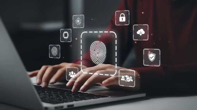 Access control concept. Businessman using mobile smartphone with virtual access control icon for access security personal data. Automatic access control system