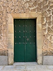 old green wooden door