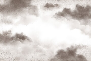 Obraz premium Muted sepia sky with clouds framing a bright center