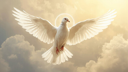 Obraz premium white dove in flight
