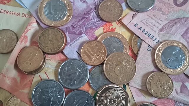 Brazilian money and coins