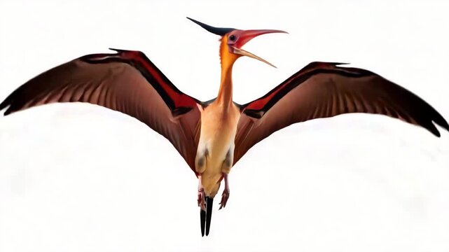 Striking Sunbittern bird display in a repetitive pattern against white background video,