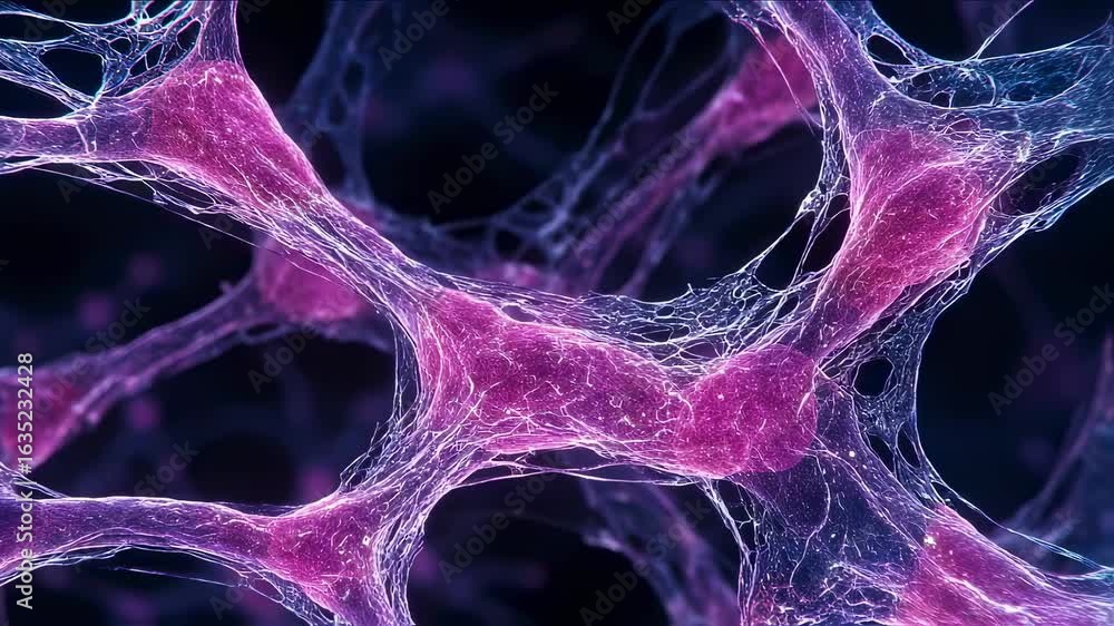 Aufkleber timelapse microscopic view of lung cells developing fibrotic webs demonstrating cellular changes dur