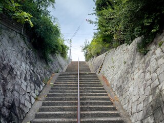 明石の住宅街にある急勾配の階段
