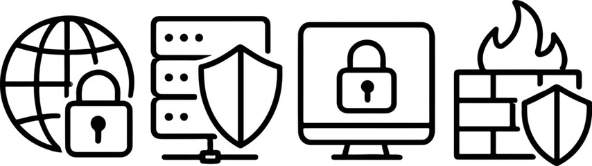 Cybersecurity Line Icons Collection