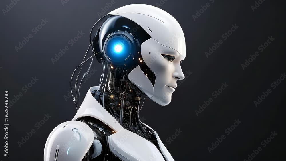 Aufkleber futuristic humanoid robot concept with advanced technology and artificial intelligence