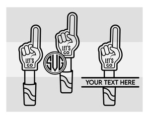 Obraz premium Fan Foam Fingers SVG Silhouette Bundle, Hands Up With Glove With Number One, Glove Svg, Hands Up Svg, Foam Hand Supporter, Fan Foam Fingers Png, Fan Foam Fingers Svg Images,