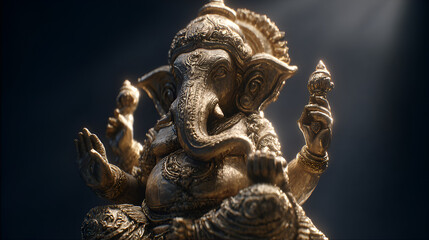 Elegant Golden Figurine Seated in Meditation Position