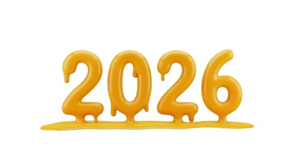 Sweeten the New Year with Dripping Honey Numbers for 2026 Celebrations and Delicious Marketing Campaigns, Perfect for Holiday Promotions