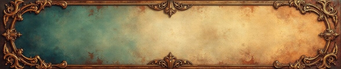 Ornate round frame, aged texture, faded colors, background, graphic, decorative