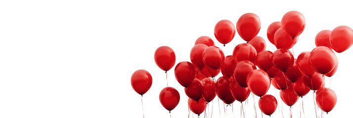 Vibrant red balloons bunch floating celebration event decoration